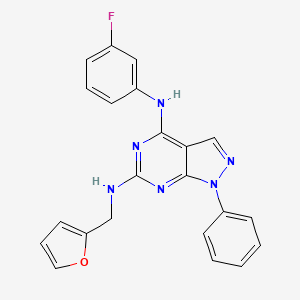 (3-Fluorophenyl){6-[(2-furylmethyl)amino]-1-phenylpyrazolo[4,5-e]pyrimidin-4-y l}amine