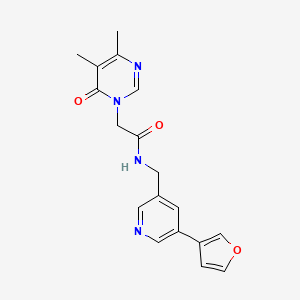 2-(4,5-dimethyl-6-oxopyrimidin-1(6H)-yl)-N-((5-(furan-3-yl)pyridin-3-yl)methyl)acetamide