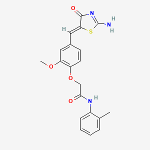 (Z)-2-(4-((2-amino-4-oxothiazol-5(4H)-ylidene)methyl)-2-methoxyphenoxy)-N-(o-tolyl)acetamide