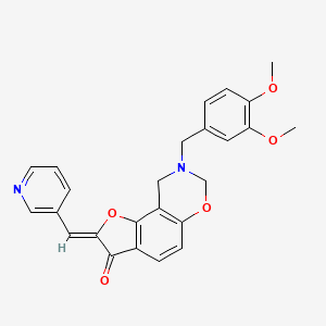 (2Z)-8-(3,4-dimethoxybenzyl)-2-(pyridin-3-ylmethylidene)-8,9-dihydro-7H-furo[2,3-f][1,3]benzoxazin-3(2H)-one