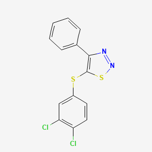 molecular formula C14H8Cl2N2S2 B2616010 5-[(3,4-Dichlorophenyl)sulfanyl]-4-phenyl-1,2,3-thiadiazole CAS No. 338398-34-8