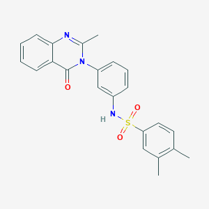 molecular formula C23H21N3O3S B2616014 3,4-dimethyl-N-(3-(2-methyl-4-oxoquinazolin-3(4H)-yl)phenyl)benzenesulfonamide CAS No. 898428-88-1