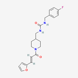 molecular formula C21H24FN3O3 B2616021 (E)-1-(4-fluorobenzyl)-3-((1-(3-(furan-2-yl)acryloyl)piperidin-4-yl)methyl)urea CAS No. 1235706-58-7