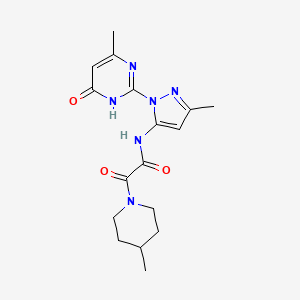 N-(3-methyl-1-(4-methyl-6-oxo-1,6-dihydropyrimidin-2-yl)-1H-pyrazol-5-yl)-2-(4-methylpiperidin-1-yl)-2-oxoacetamide