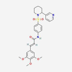 (E)-N-(4-((2-(pyridin-3-yl)piperidin-1-yl)sulfonyl)phenyl)-3-(3,4,5-trimethoxyphenyl)acrylamide
