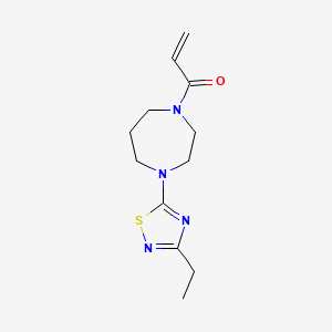 molecular formula C12H18N4OS B2616029 1-[4-(3-Ethyl-1,2,4-thiadiazol-5-yl)-1,4-diazepan-1-yl]prop-2-en-1-one CAS No. 2109228-75-1