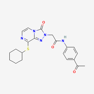 N-(4-acetylphenyl)-2-(8-(cyclohexylthio)-3-oxo-[1,2,4]triazolo[4,3-a]pyrazin-2(3H)-yl)acetamide