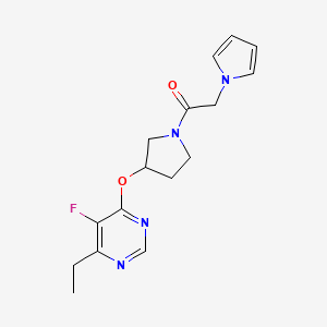 1-(3-((6-ethyl-5-fluoropyrimidin-4-yl)oxy)pyrrolidin-1-yl)-2-(1H-pyrrol-1-yl)ethanone