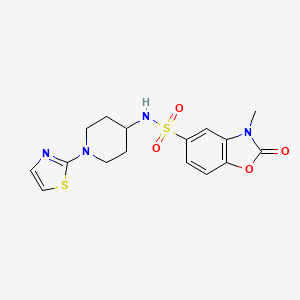 3-methyl-2-oxo-N-(1-(thiazol-2-yl)piperidin-4-yl)-2,3-dihydrobenzo[d]oxazole-5-sulfonamide
