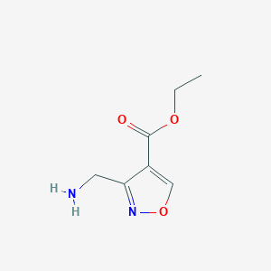 molecular formula C7H10N2O3 B2616061 Ethyl 3-(aminomethyl)-1,2-oxazole-4-carboxylate CAS No. 2106704-04-3