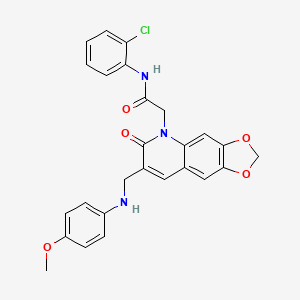 N-(2-chlorophenyl)-2-(7-(((4-methoxyphenyl)amino)methyl)-6-oxo-[1,3]dioxolo[4,5-g]quinolin-5(6H)-yl)acetamide