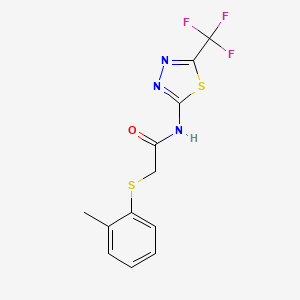 2-[(2-methylphenyl)sulfanyl]-N-[5-(trifluoromethyl)-1,3,4-thiadiazol-2-yl]acetamide