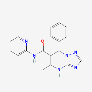molecular formula C18H16N6O B2616077 5-methyl-7-phenyl-N-(pyridin-2-yl)-4,7-dihydro[1,2,4]triazolo[1,5-a]pyrimidine-6-carboxamide CAS No. 329795-93-9