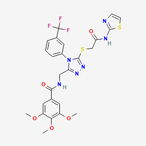 3,4,5-trimethoxy-N-((5-((2-oxo-2-(thiazol-2-ylamino)ethyl)thio)-4-(3-(trifluoromethyl)phenyl)-4H-1,2,4-triazol-3-yl)methyl)benzamide