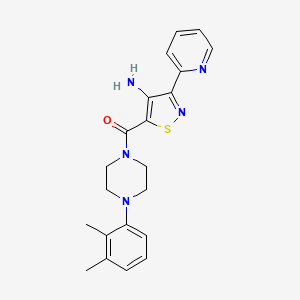 molecular formula C21H23N5OS B2616082 5-{[4-(2,3-Dimethylphenyl)piperazin-1-yl]carbonyl}-3-pyridin-2-ylisothiazol-4-amine CAS No. 1251598-98-7