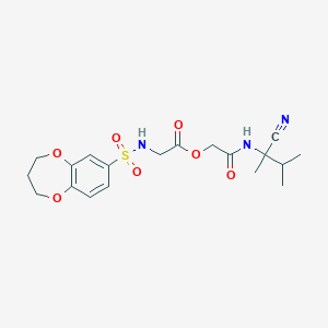 molecular formula C19H25N3O7S B2616084 [2-[(2-cyano-3-methylbutan-2-yl)amino]-2-oxoethyl] 2-(3,4-dihydro-2H-1,5-benzodioxepin-7-ylsulfonylamino)acetate CAS No. 878094-88-3