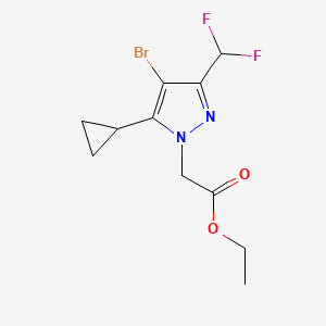 molecular formula C11H13BrF2N2O2 B2616086 ethyl [4-bromo-5-cyclopropyl-3-(difluoromethyl)-1H-pyrazol-1-yl]acetate CAS No. 1002033-75-1