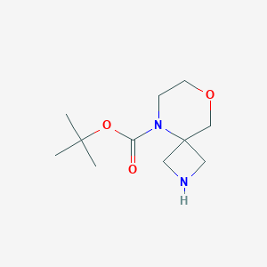molecular formula C11H20N2O3 B2616093 Tert-butyl 8-oxa-2,5-diazaspiro[3.5]nonane-5-carboxylate CAS No. 1251020-41-3