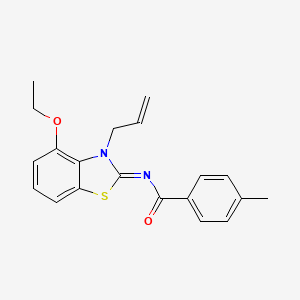 molecular formula C20H20N2O2S B2616097 (Z)-N-(3-allyl-4-ethoxybenzo[d]thiazol-2(3H)-ylidene)-4-methylbenzamide CAS No. 1321787-77-2