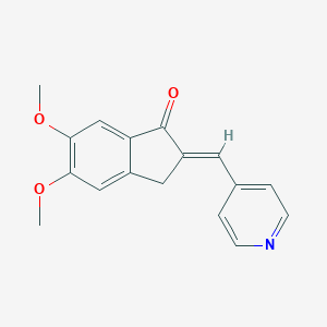 molecular formula C17H15NO3 B026161 5,6-Dimethoxy-2-(pyridine-4-yl)methylene-indan-1-one CAS No. 4803-74-1