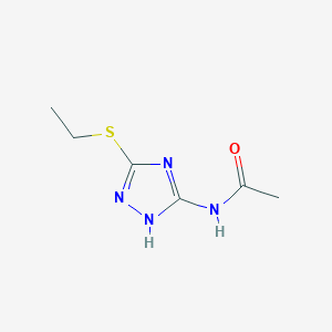 molecular formula C6H10N4OS B261610 N-[5-(ethylsulfanyl)-1H-1,2,4-triazol-3-yl]acetamide 