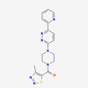 molecular formula C17H17N7OS B2616100 (4-Methyl-1,2,3-thiadiazol-5-yl)(4-(6-(pyridin-2-yl)pyridazin-3-yl)piperazin-1-yl)methanone CAS No. 1257552-75-2