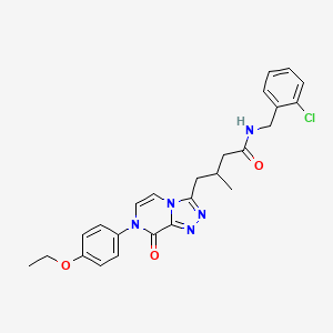 molecular formula C25H26ClN5O3 B2616101 N-(2-chlorobenzyl)-4-[7-(4-ethoxyphenyl)-8-oxo-7,8-dihydro[1,2,4]triazolo[4,3-a]pyrazin-3-yl]-3-methylbutanamide CAS No. 946370-87-2