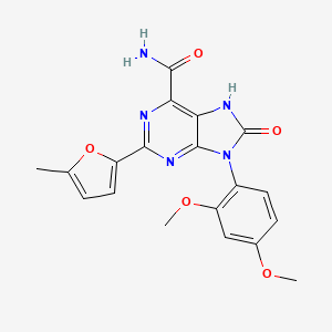 9-(2,4-dimethoxyphenyl)-2-(5-methylfuran-2-yl)-8-oxo-7H-purine-6-carboxamide