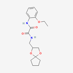 molecular formula C18H24N2O5 B2616103 N1-(1,4-dioxaspiro[4.4]nonan-2-ylmethyl)-N2-(2-ethoxyphenyl)oxalamide CAS No. 899963-28-1