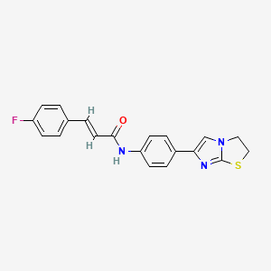 (E)-N-(4-(2,3-dihydroimidazo[2,1-b]thiazol-6-yl)phenyl)-3-(4-fluorophenyl)acrylamide