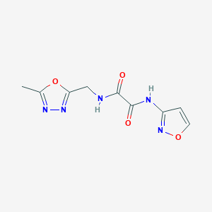 molecular formula C9H9N5O4 B2616107 N1-(isoxazol-3-yl)-N2-((5-methyl-1,3,4-oxadiazol-2-yl)methyl)oxalamide CAS No. 1208464-10-1