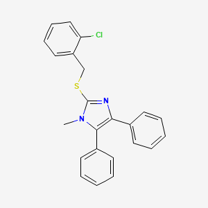 molecular formula C23H19ClN2S B2616109 2-chlorobenzyl 1-methyl-4,5-diphenyl-1H-imidazol-2-yl sulfide CAS No. 339277-44-0