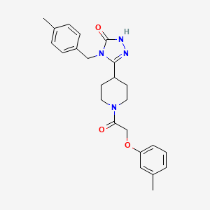 molecular formula C24H28N4O3 B2616115 4-(4-methylbenzyl)-5-{1-[(3-methylphenoxy)acetyl]piperidin-4-yl}-2,4-dihydro-3H-1,2,4-triazol-3-one CAS No. 1775384-55-8