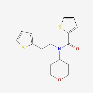 molecular formula C16H19NO2S2 B2616117 N-(tetrahydro-2H-pyran-4-yl)-N-(2-(thiophen-2-yl)ethyl)thiophene-2-carboxamide CAS No. 1798521-97-7