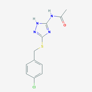 molecular formula C11H11ClN4OS B261612 N-(3-{[(4-CHLOROPHENYL)METHYL]SULFANYL}-1H-1,2,4-TRIAZOL-5-YL)ACETAMIDE 