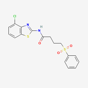molecular formula C17H15ClN2O3S2 B2616123 N-(4-chlorobenzo[d]thiazol-2-yl)-4-(phenylsulfonyl)butanamide CAS No. 899732-86-6