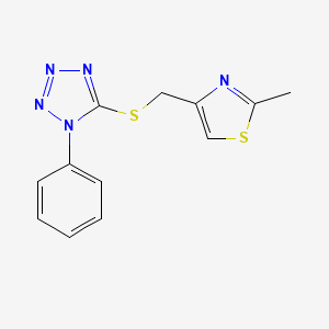 2-methyl-4-(((1-phenyl-1H-tetrazol-5-yl)thio)methyl)thiazole