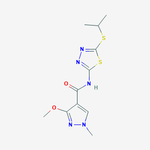 molecular formula C11H15N5O2S2 B2616125 N-(5-(isopropylthio)-1,3,4-thiadiazol-2-yl)-3-methoxy-1-methyl-1H-pyrazole-4-carboxamide CAS No. 1171479-27-8