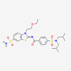 (Z)-4-(N,N-diisobutylsulfamoyl)-N-(3-(2-ethoxyethyl)-6-sulfamoylbenzo[d]thiazol-2(3H)-ylidene)benzamide
