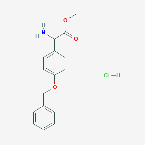 molecular formula C16H18ClNO3 B2616131 methyl 2-amino-2-[4-(benzyloxy)phenyl]acetate hydrochloride CAS No. 69189-06-6
