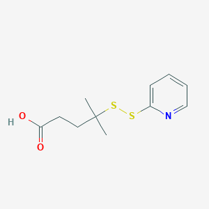 molecular formula C11H15NO2S2 B2616150 4-Methyl-4-(pyridin-2-yldisulfanyl)pentanoic acid CAS No. 107348-49-2; 1537891-69-2