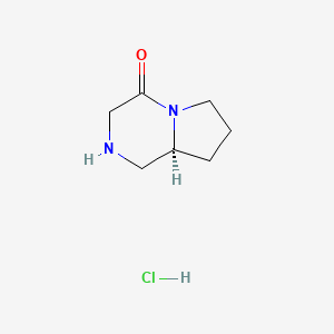molecular formula C7H13ClN2O B2616155 (S)-Hexahydro-pyrrolo[1,2-a]pyrazin-4-one hydrochloride CAS No. 1303975-09-8