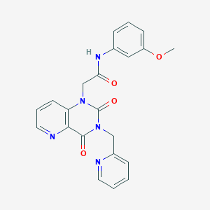 molecular formula C22H19N5O4 B2616157 2-(2,4-dioxo-3-(pyridin-2-ylmethyl)-3,4-dihydropyrido[3,2-d]pyrimidin-1(2H)-yl)-N-(3-methoxyphenyl)acetamide CAS No. 941907-80-8