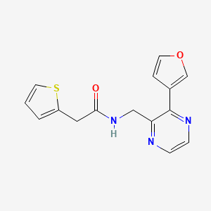 molecular formula C15H13N3O2S B2616158 N-((3-(furan-3-yl)pyrazin-2-yl)methyl)-2-(thiophen-2-yl)acetamide CAS No. 2034611-45-3