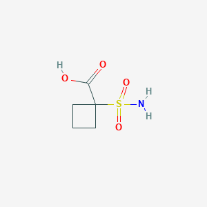 molecular formula C5H9NO4S B2616159 1-磺酰基环丁烷-1-羧酸 CAS No. 2167462-16-8