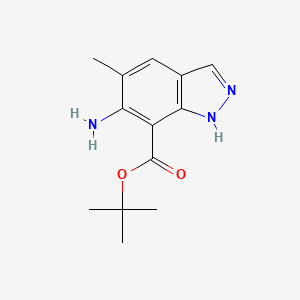 molecular formula C13H17N3O2 B2616166 Tert-butyl 6-amino-5-methyl-1H-indazole-7-carboxylate CAS No. 2248400-12-4