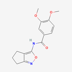 molecular formula C15H16N2O4 B2616170 N-(5,6-dihydro-4H-cyclopenta[c]isoxazol-3-yl)-3,4-dimethoxybenzamide CAS No. 942003-90-9