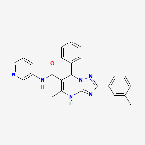 molecular formula C25H22N6O B2616173 5-methyl-7-phenyl-N-(pyridin-3-yl)-2-(m-tolyl)-4,7-dihydro-[1,2,4]triazolo[1,5-a]pyrimidine-6-carboxamide CAS No. 538348-53-7