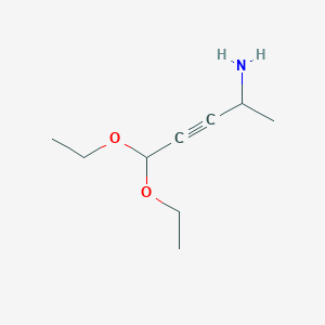 molecular formula C9H17NO2 B2616184 5,5-Diethoxypent-3-yn-2-amine CAS No. 2413877-70-8
