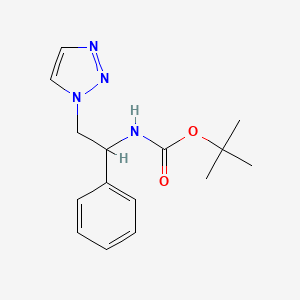 molecular formula C15H20N4O2 B2616187 tert-butyl (1-phenyl-2-(1H-1,2,3-triazol-1-yl)ethyl)carbamate CAS No. 2034586-64-4